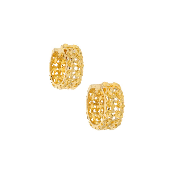 Arracadas caladas en oro amarillo 14 kilates.