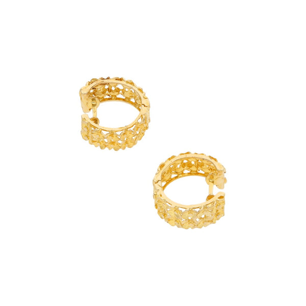 Arracadas caladas en oro amarillo 14 kilates.
