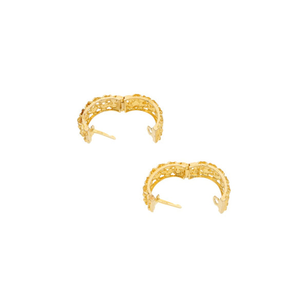 Arracadas caladas en oro amarillo 14 kilates.
