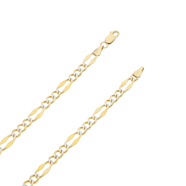 Collar eslabón nudo combinado platinado en oro amarillo 14 kilates.