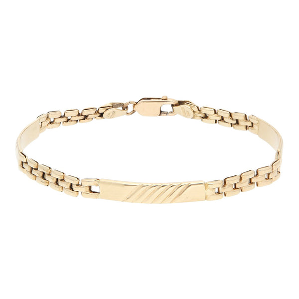 Pulsera eslabón combinado en oro amarillo 14 kilates.