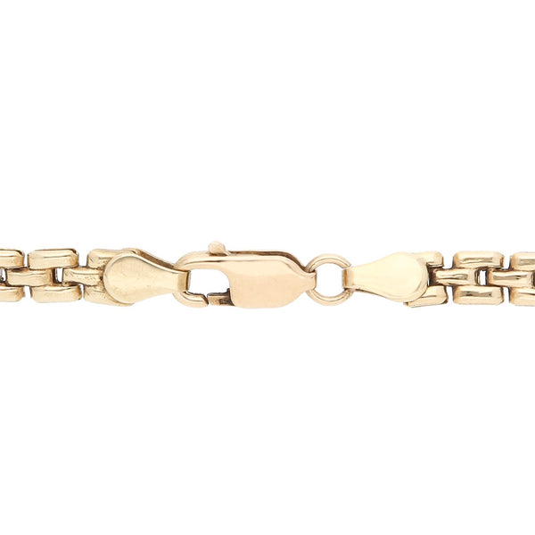 Pulsera eslabón combinado en oro amarillo 14 kilates.