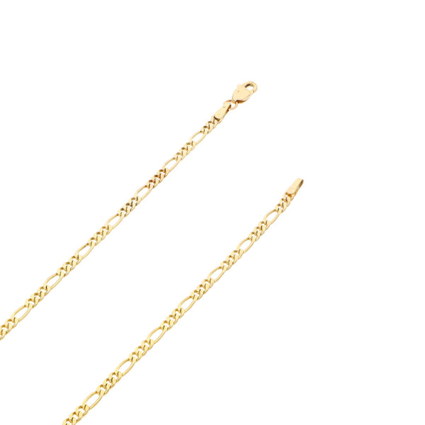 Collar de tres eslabones por uno en oro amarillo 14 kilates.