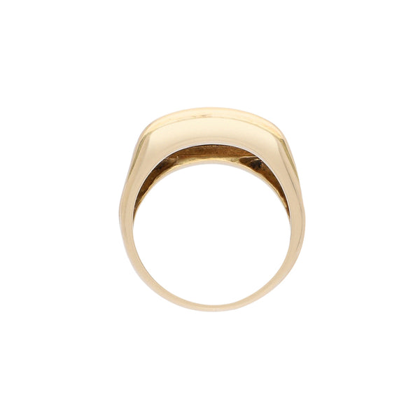 Anillo tipo con sintéticos en oro tres tonos 14 kilates.