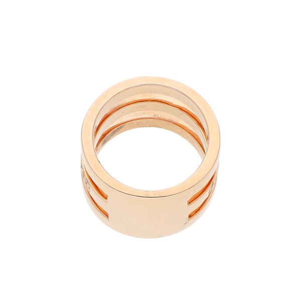 Anillo calado con diamantes en oro rosa 14 kilates.