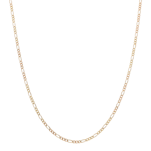Collar de tres eslabones por uno en oro tres tronos 14 kilates.