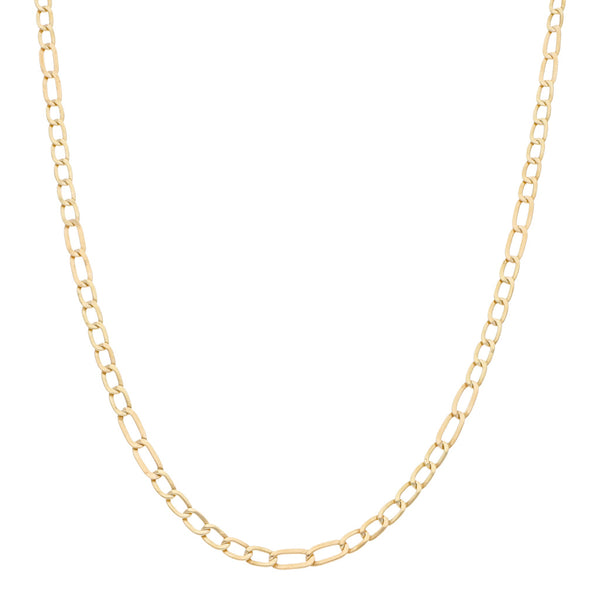Collar de seis eslabones por dos en oro amarillo 14 kilates.