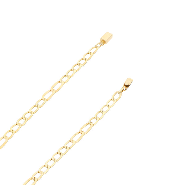 Collar de seis eslabones por dos en oro amarillo 14 kilates.