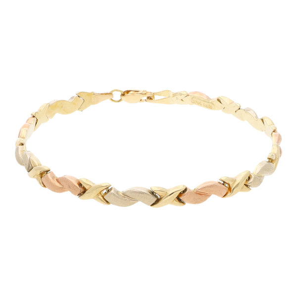 Pulsera eslabón articulado en oro amarillo 14 kilates.