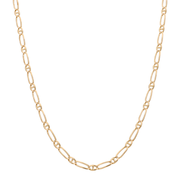 Colar eslabón combinado en oro amarillo 14 kilates.