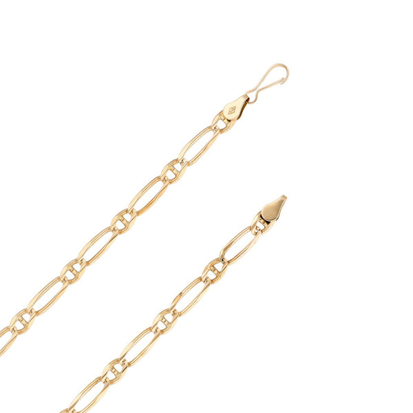 Colar eslabón combinado en oro amarillo 14 kilates.