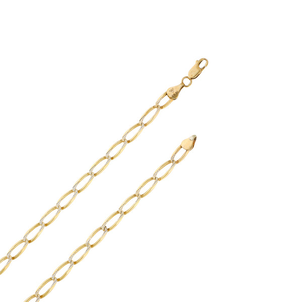 Collar eslabon encontrado platinado en oro amarillo 14 kilates.