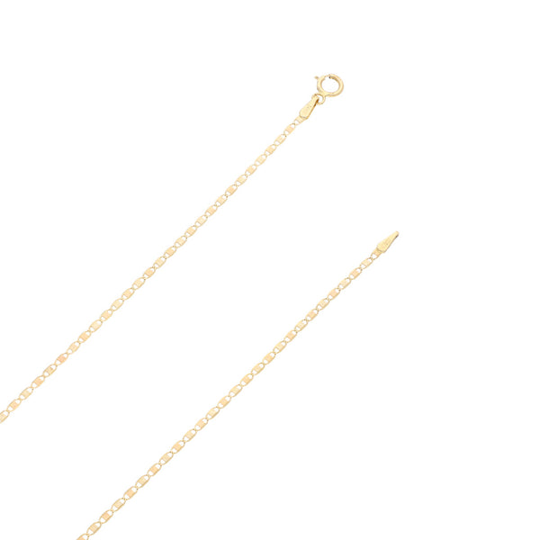 Collar eslabón nudo marino y dije diseño especial motivo niño en oro tres tonos 14 kilates.