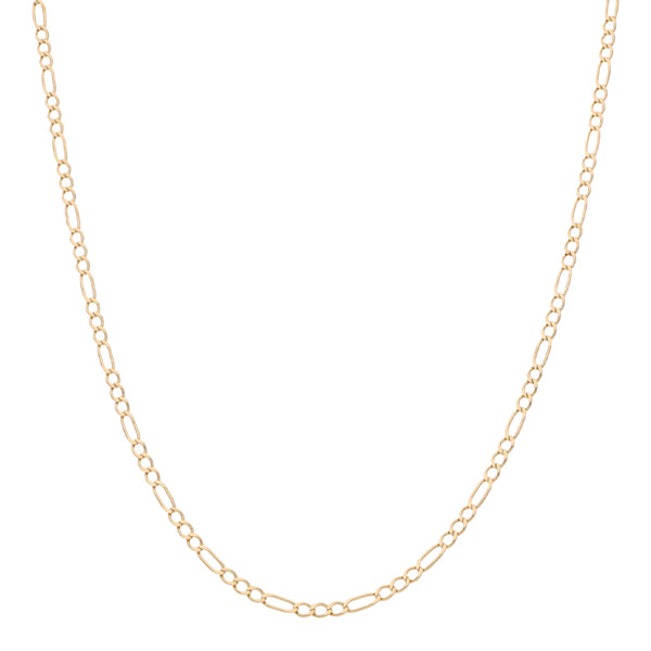Collar de tres eslabones por uno en oro amarillo 14 kilates.