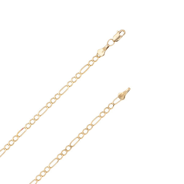 Collar de tres eslabones por uno en oro amarillo 14 kilates.