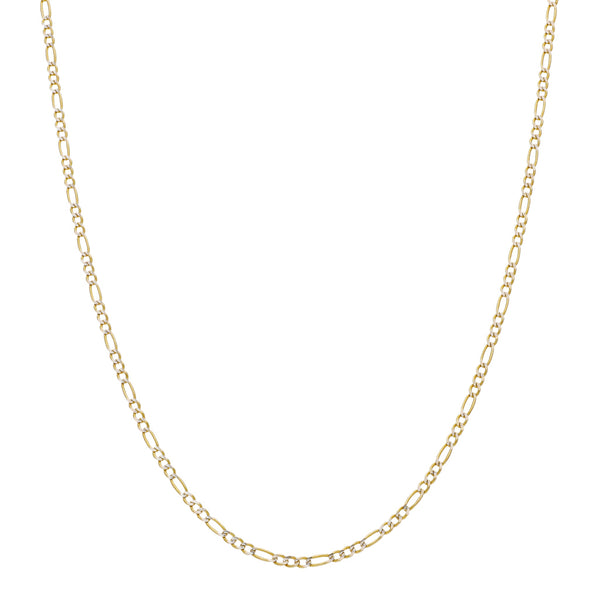 Collar de tres eslabones por uno platinado en oro amarillo 14 kilates.