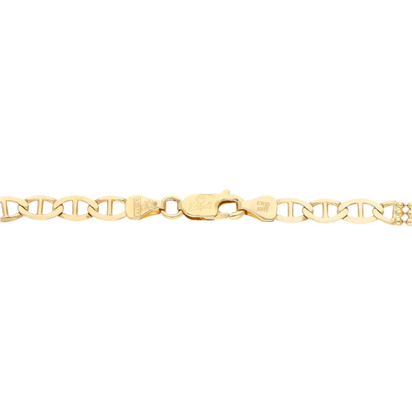 Pulsera eslabón combinado en oro amarillo 14 kilates.