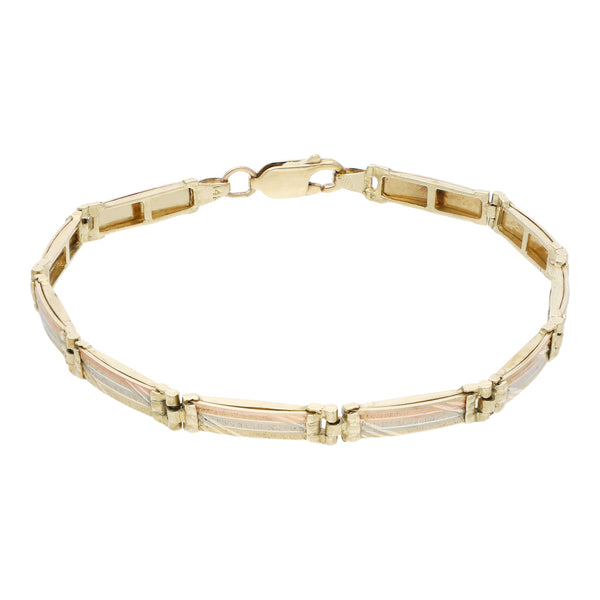 Pulsera eslabón articulado en oro amarillo 14 kilates.