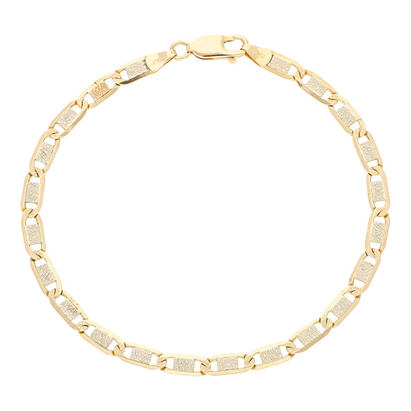 Pulsera eslabón nudo marino en oro dos tonos 14 kilates.