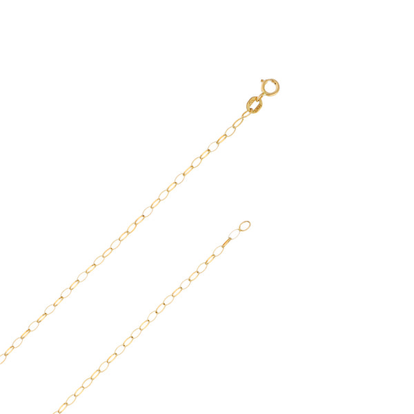 Gargantilla eslabón cruzado y dije diseño especial motivo flor en oro amarillo 14 kilates.