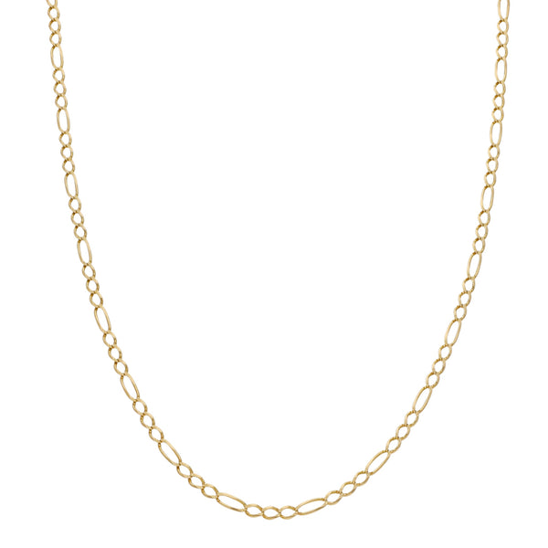 Collar de tres eslabones por uno en oro amarillo 14 kilates.