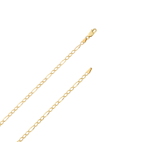 Collar de tres eslabones por uno en oro amarillo 14 kilates.