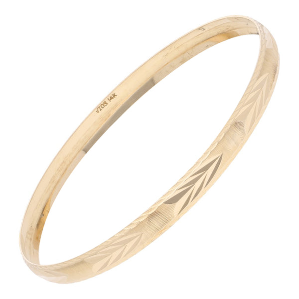 Pulsera de arillo facetado en oro amarillo 14 kilates.