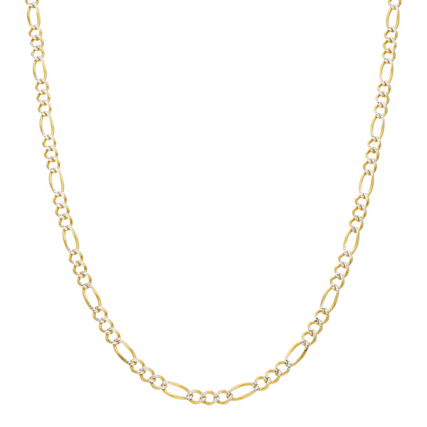 Collar de tres eslabones por uno platinados en oro amarillo 14 kilates.