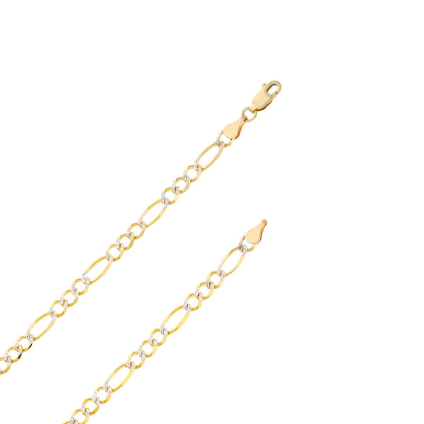Collar de tres eslabones por uno platinados en oro amarillo 14 kilates.