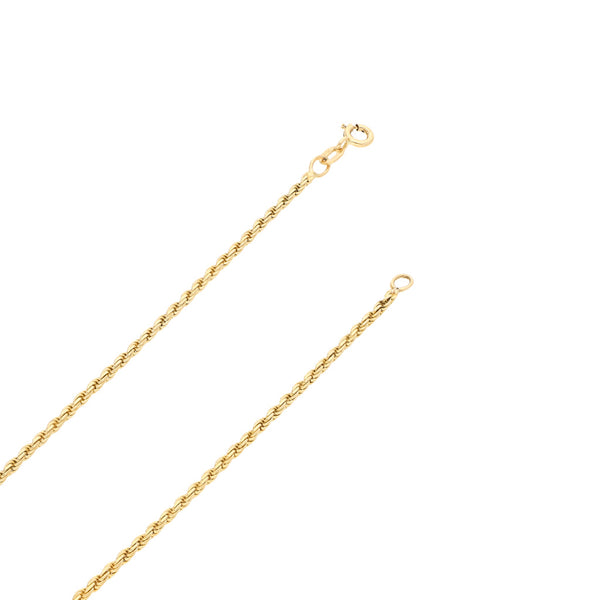 Collar eslabón torzal en oro amarillo 14 kilates.