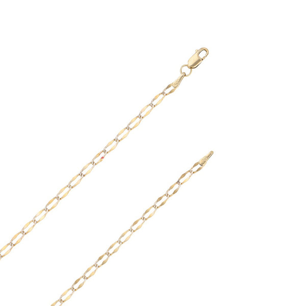 Collar eslabón encontrado platinado en oro amarillo 14 kilates.
