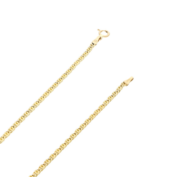 Collar eslabón nudo egipcio en oro amarillo 14 kilates.