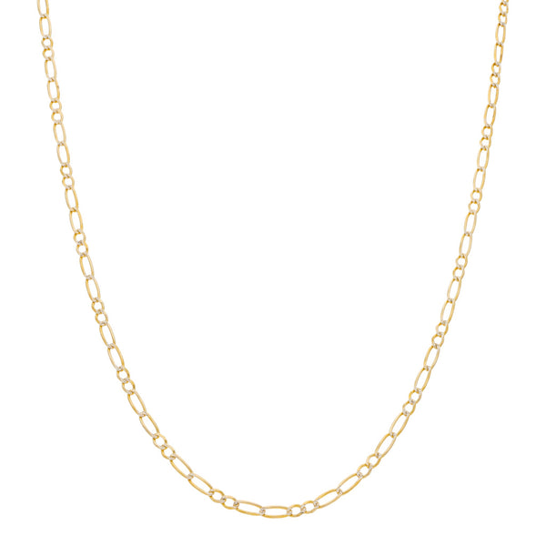 Gargantilla eslabón combinado platinado en oro amarillo 14 kilates.