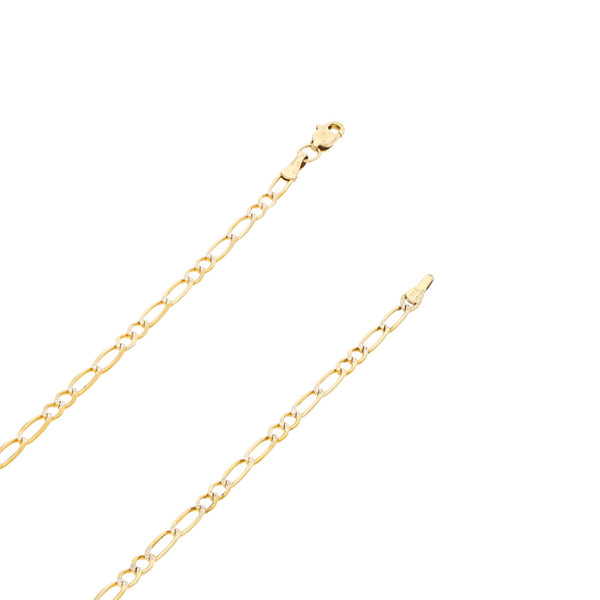 Gargantilla eslabón combinado platinado en oro amarillo 14 kilates.