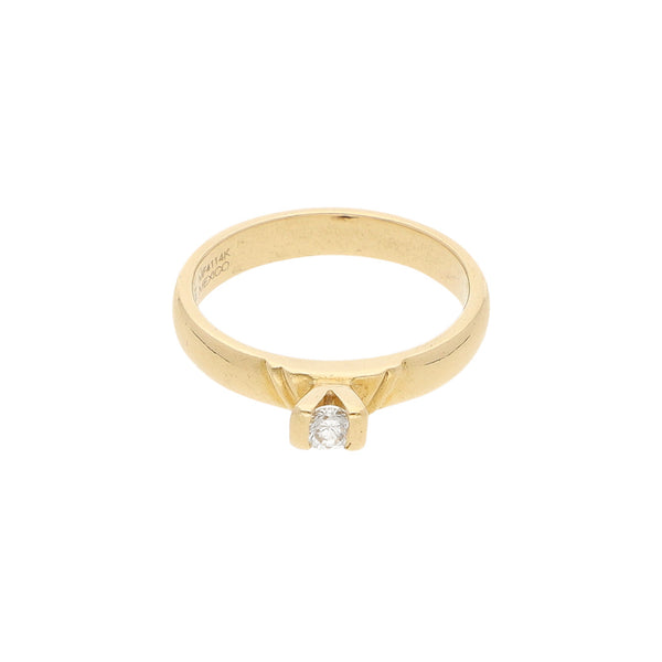 Anillo de compromiso con sintéticos en oro amarillo 14 kilates.