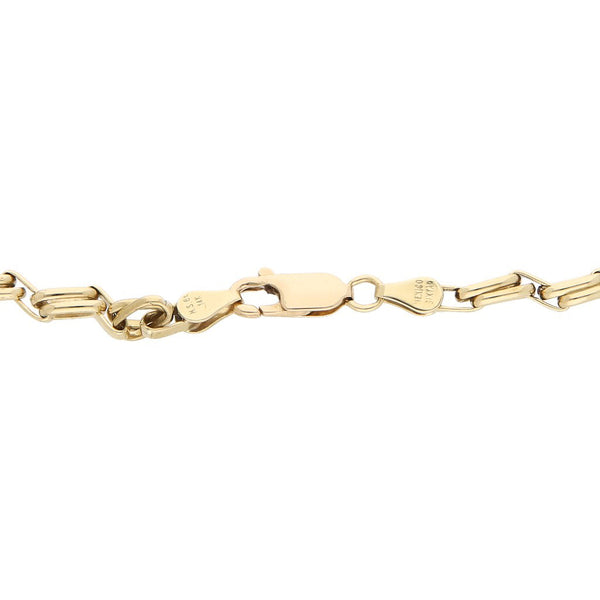 Pulsera eslabón combinado en oro amarillo 14 kilates.