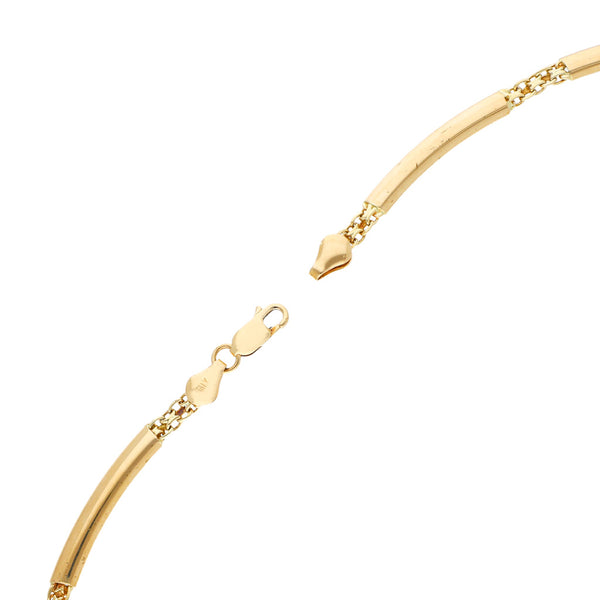 Gargantilla eslabón combinado en oro amarillo 14 kilates.