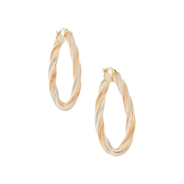 Arracadas torzal en oro amarillo 14 kilates.