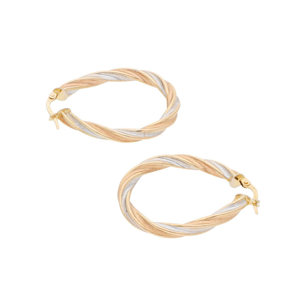 Arracadas torzal en oro amarillo 14 kilates.