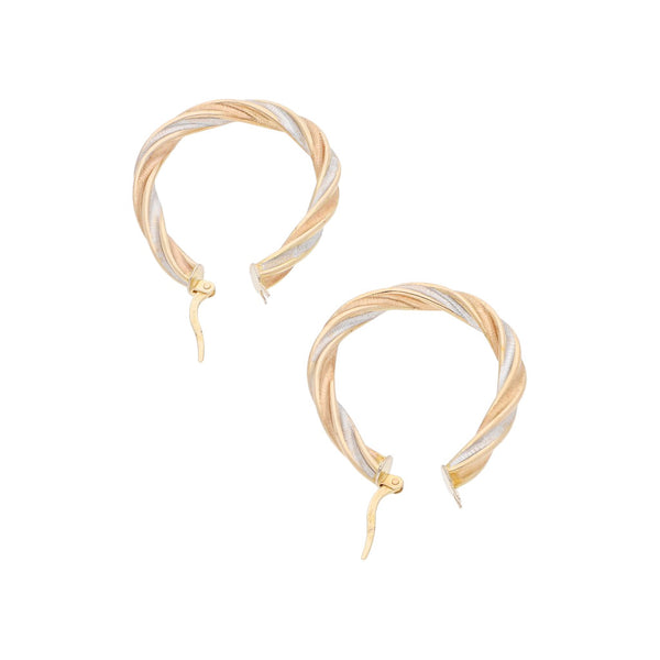 Arracadas torzal en oro amarillo 14 kilates.