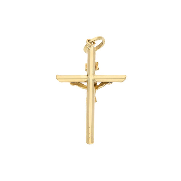 Crucifijo diseño especial en oro amarillo 14 kilates.
