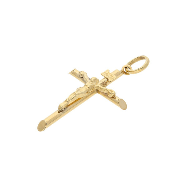 Crucifijo diseño especial en oro amarillo 14 kilates.