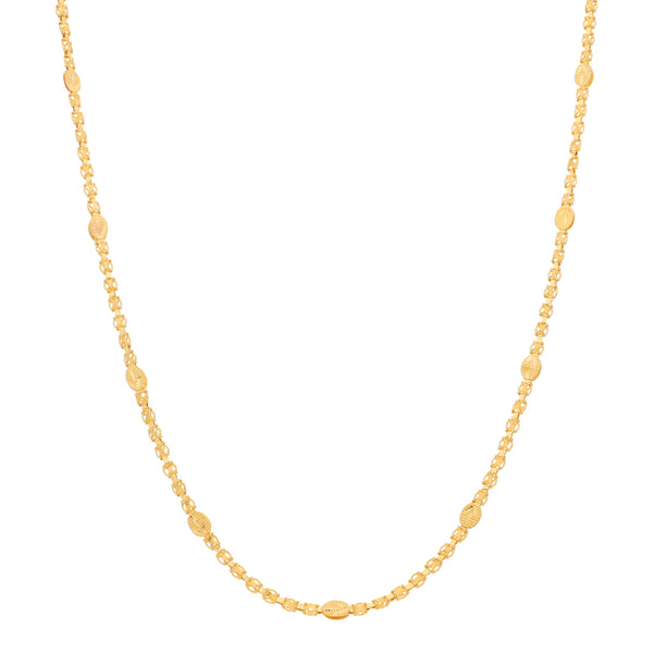 Collar eslabón tejido con aplicaciones en oro amarillo 21 kilates.