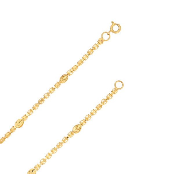 Collar eslabón tejido con aplicaciones en oro amarillo 21 kilates.