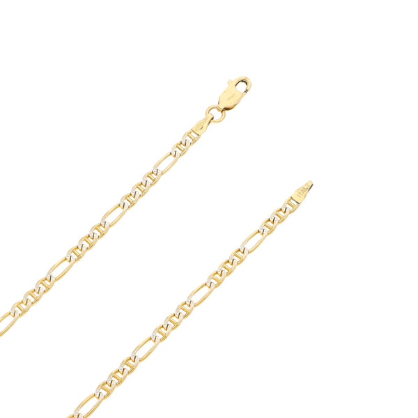 Collar eslabón combinado platinado en oro amarillo 14 kilates.