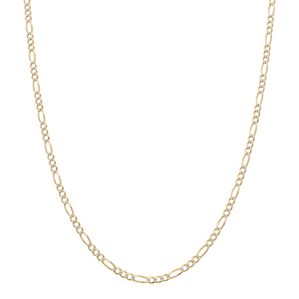 Collar de tres eslabones por uno platinado en oro amarillo 14 kilates.