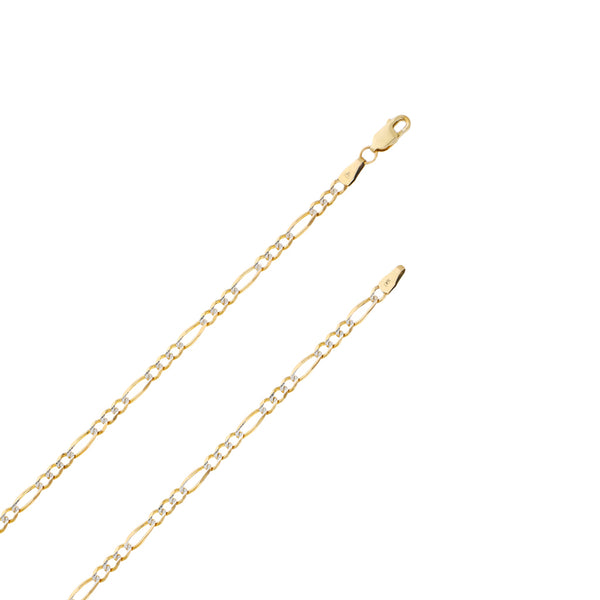 Collar de tres eslabones por uno platinado en oro amarillo 14 kilates.