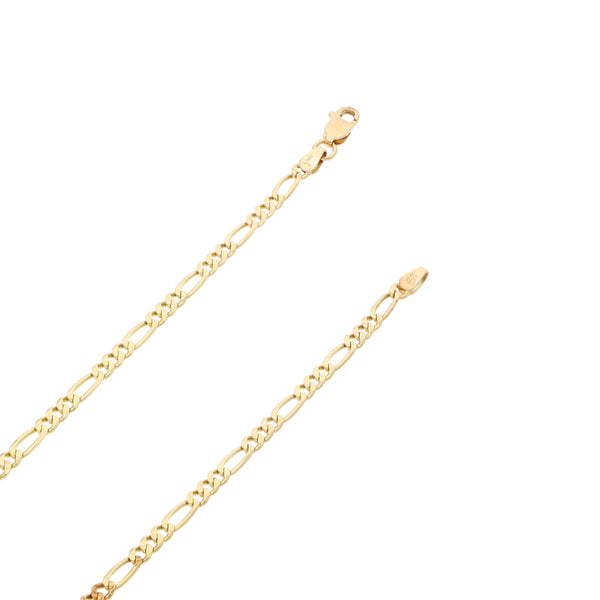 Collar de tres eslabones por uno en oro amarillo 14 kilates.