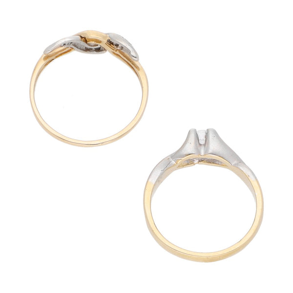 Dos anillos diseño especial en oro dos tonos 14 kilates.