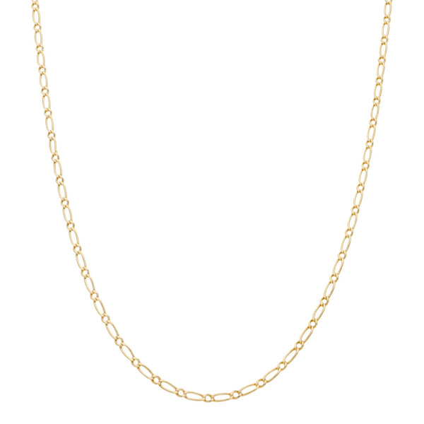 Collar eslabón uno por uno en oro amarillo 14 kilates.